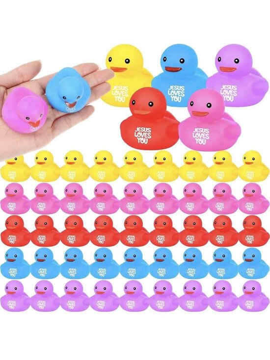 Deekin Other - Deekin 50 Pcs Jesus Loves You Rubber Ducks Party Favors Gifts